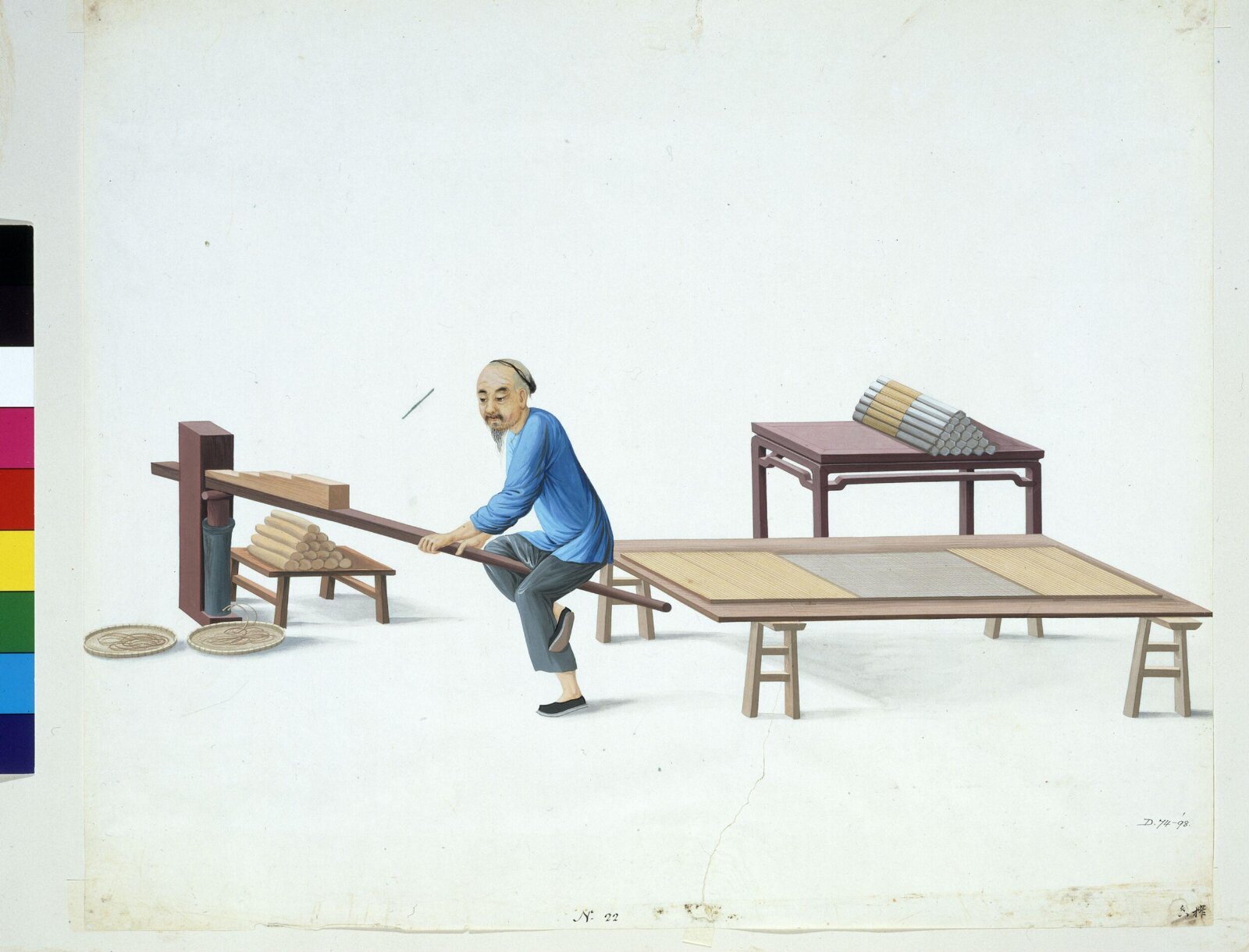 Man Making Incense Sticks, Puqua, ca. 1790