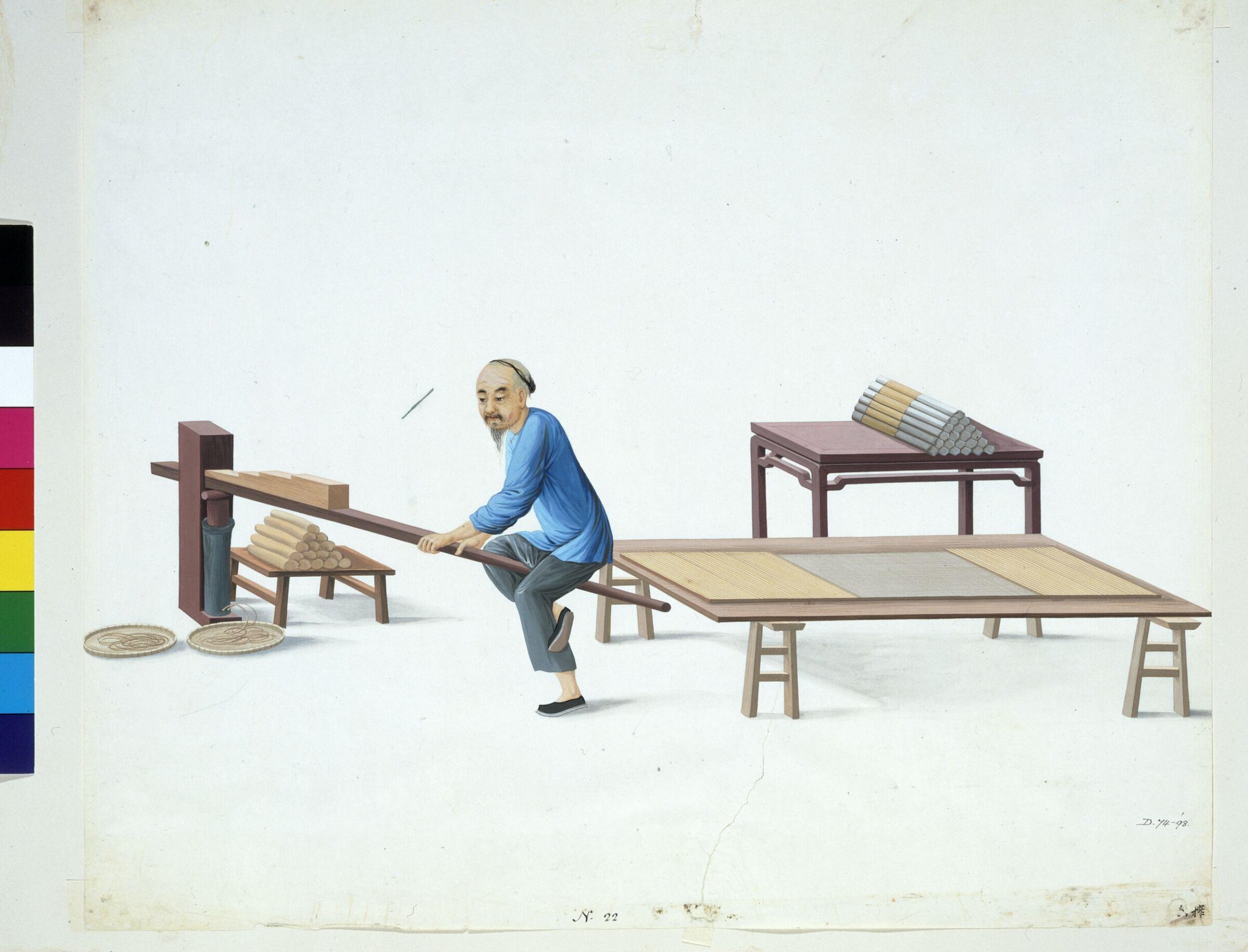Man Making Incense Sticks, Puqua, ca. 1790