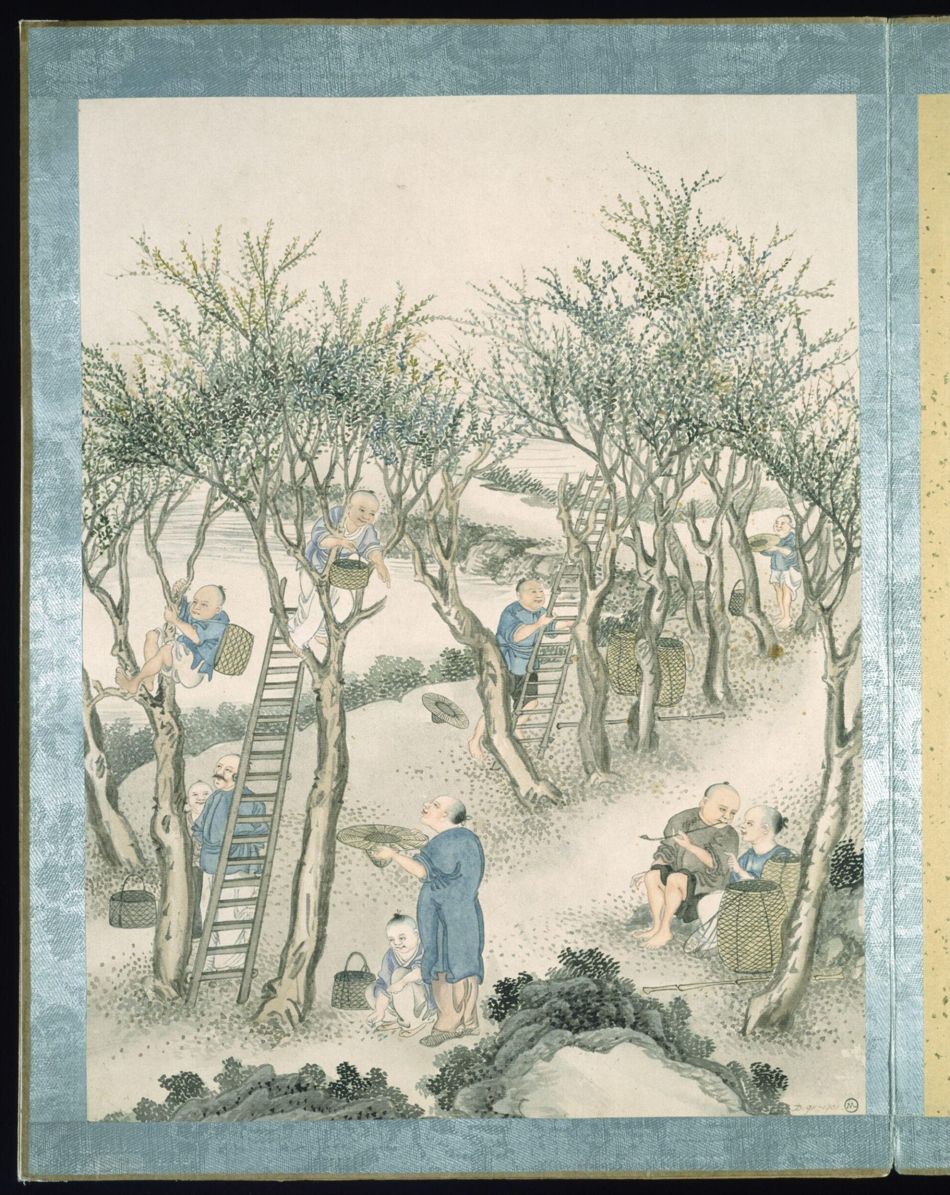 Gathering 'Jingsang' Mulberry Leaves, Jun Wu, 1870-1890