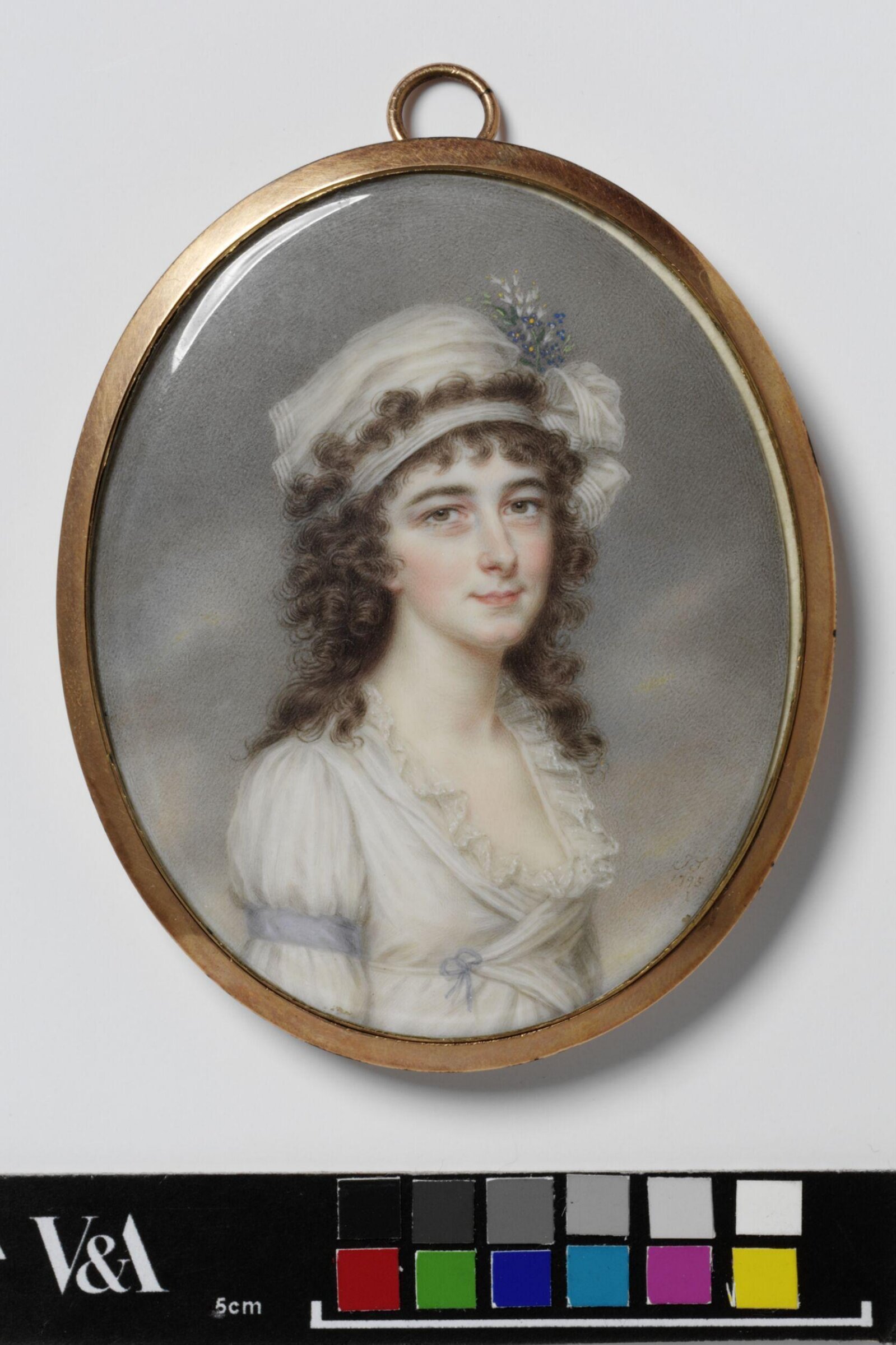 Portrait miniature of an unknown woman with the initials L.V.W., John Smart, 1795