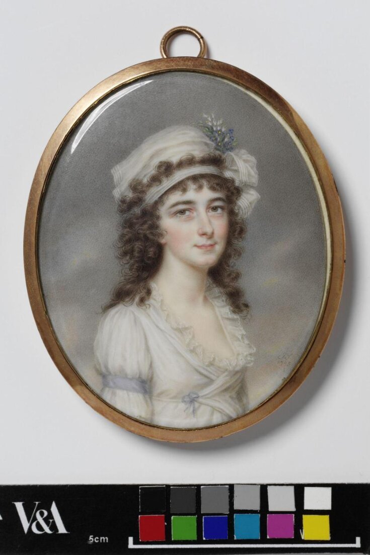 Portrait miniature of an unknown woman with the initials L.V.W. top image