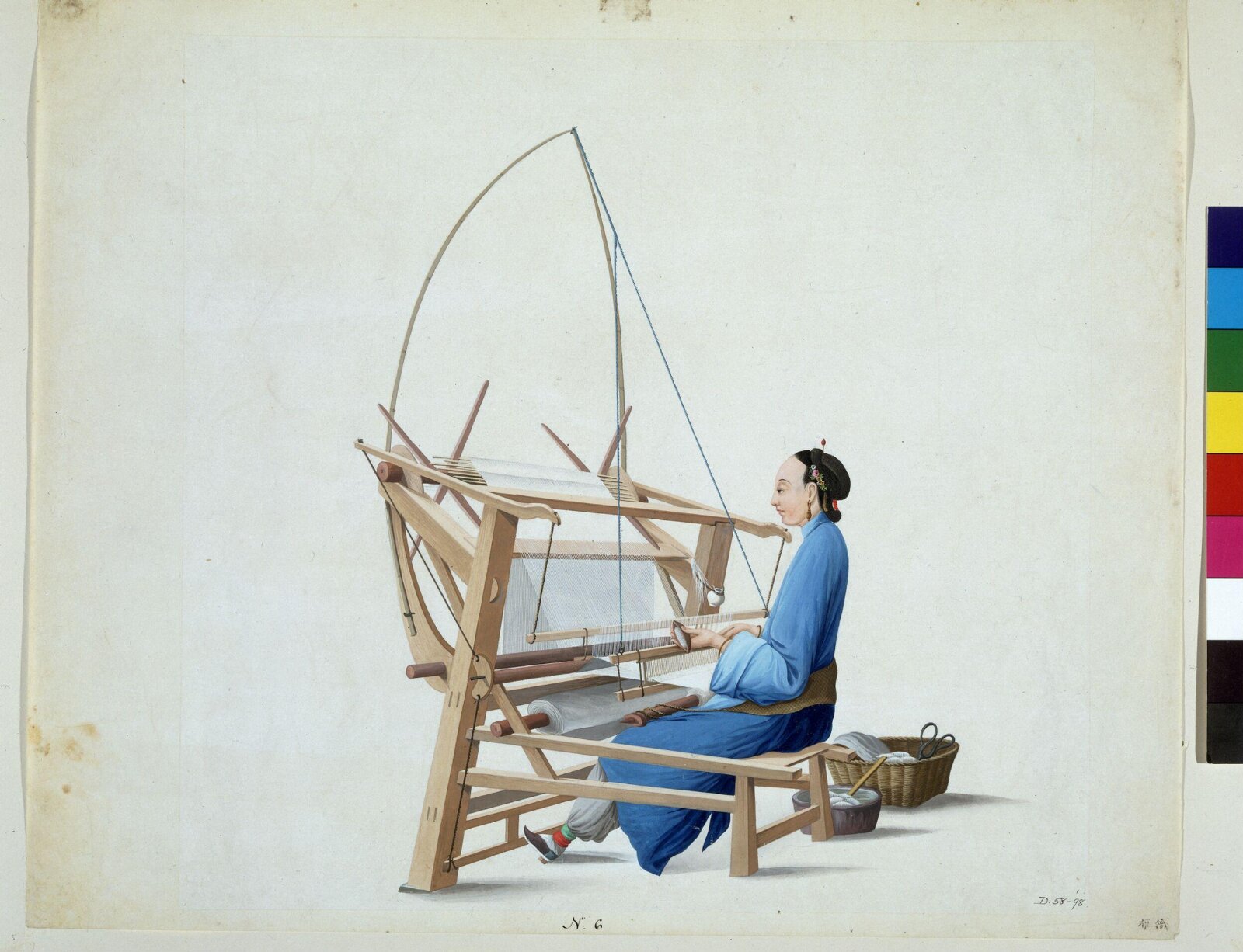 Woman Weaving Cotton, Puqua, ca. 1790