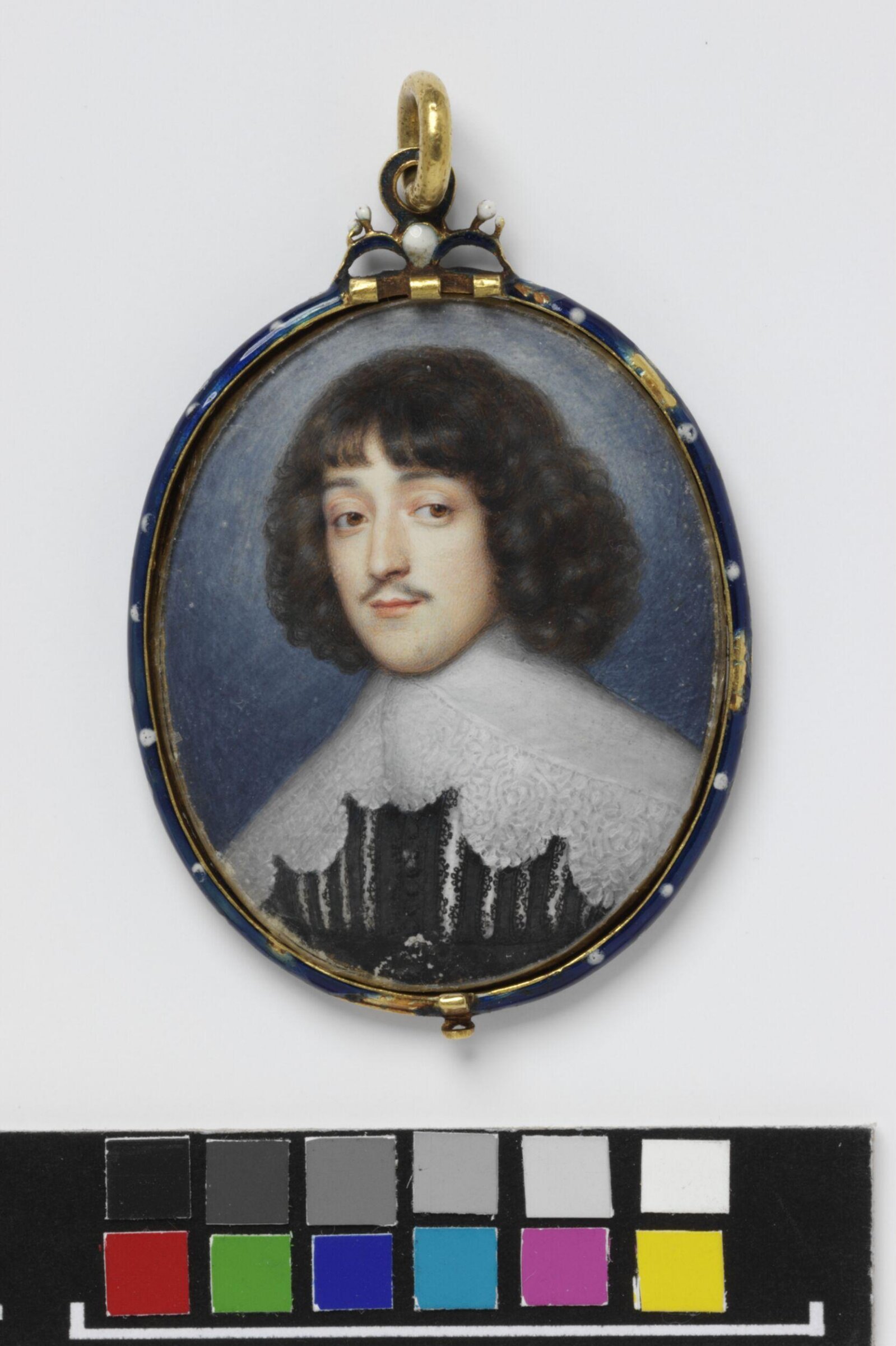 Portrait miniature of an unknown man, said to be William 2nd Duke of Hamilton, Alexander Cooper, 1635-1640