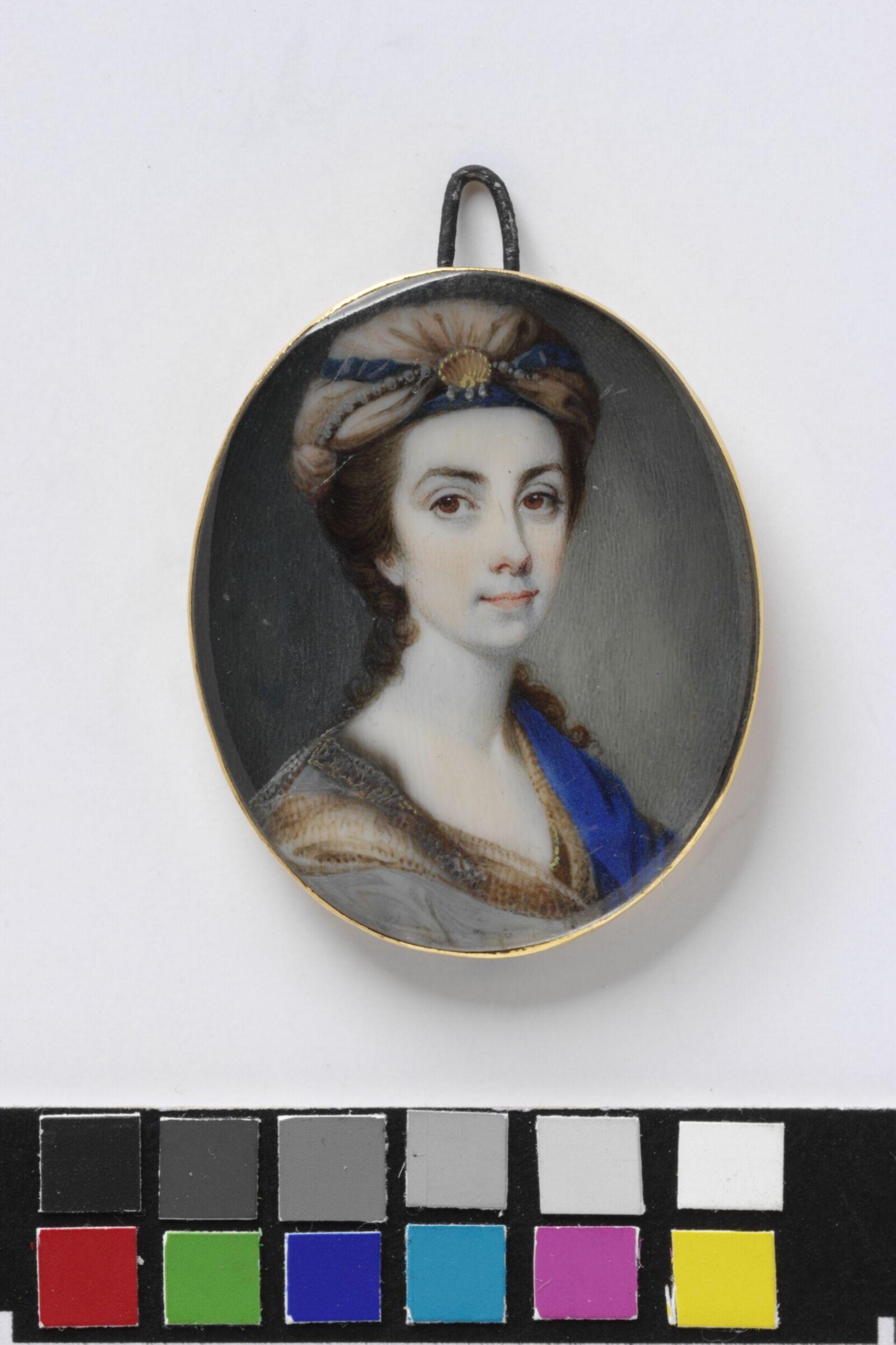 Portrait miniature of an unknown woman, said to be Mrs Dicksee, George Engleheart, ca. 1775