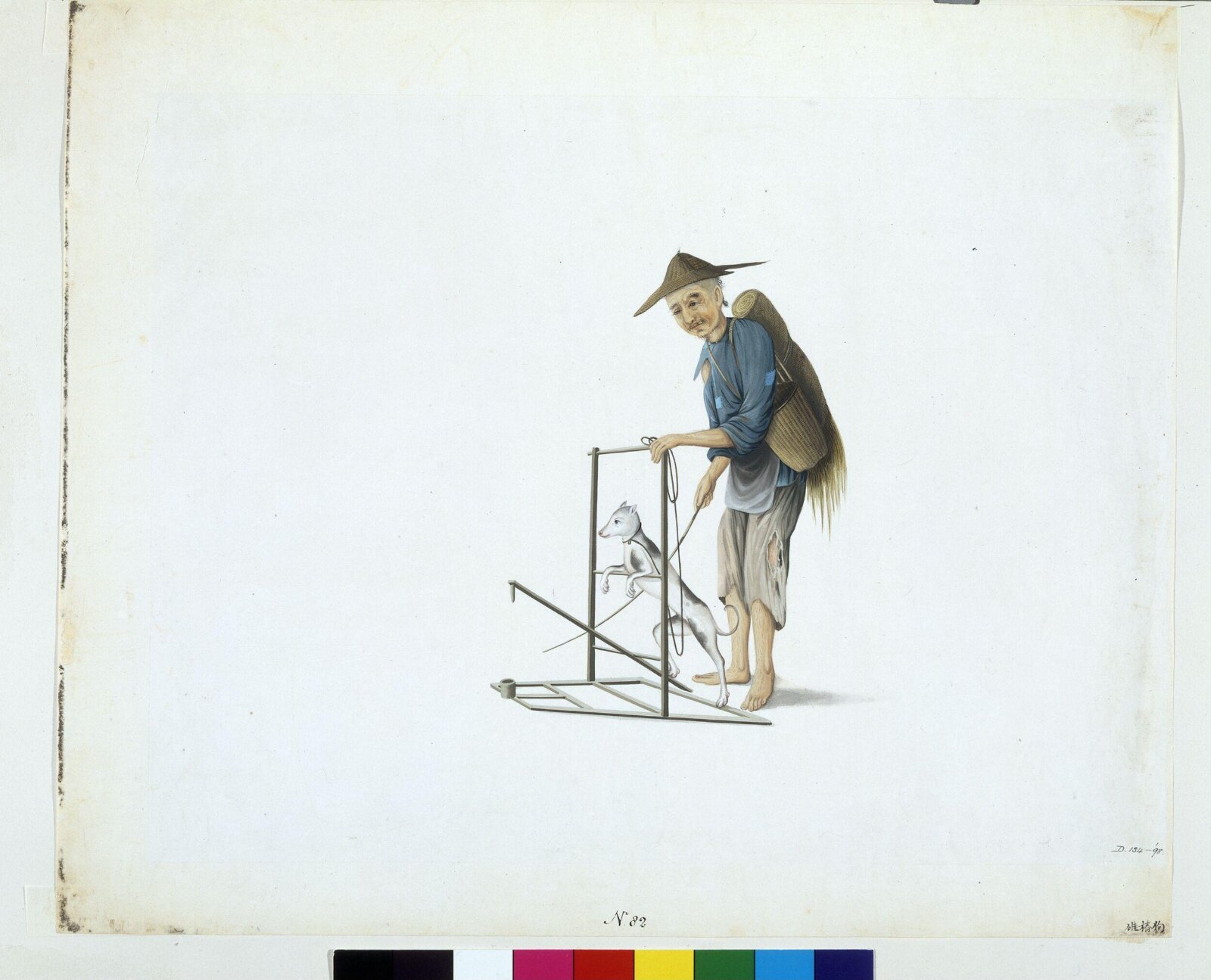 Dog Breaking Rice From the Husk, Puqua, ca. 1790