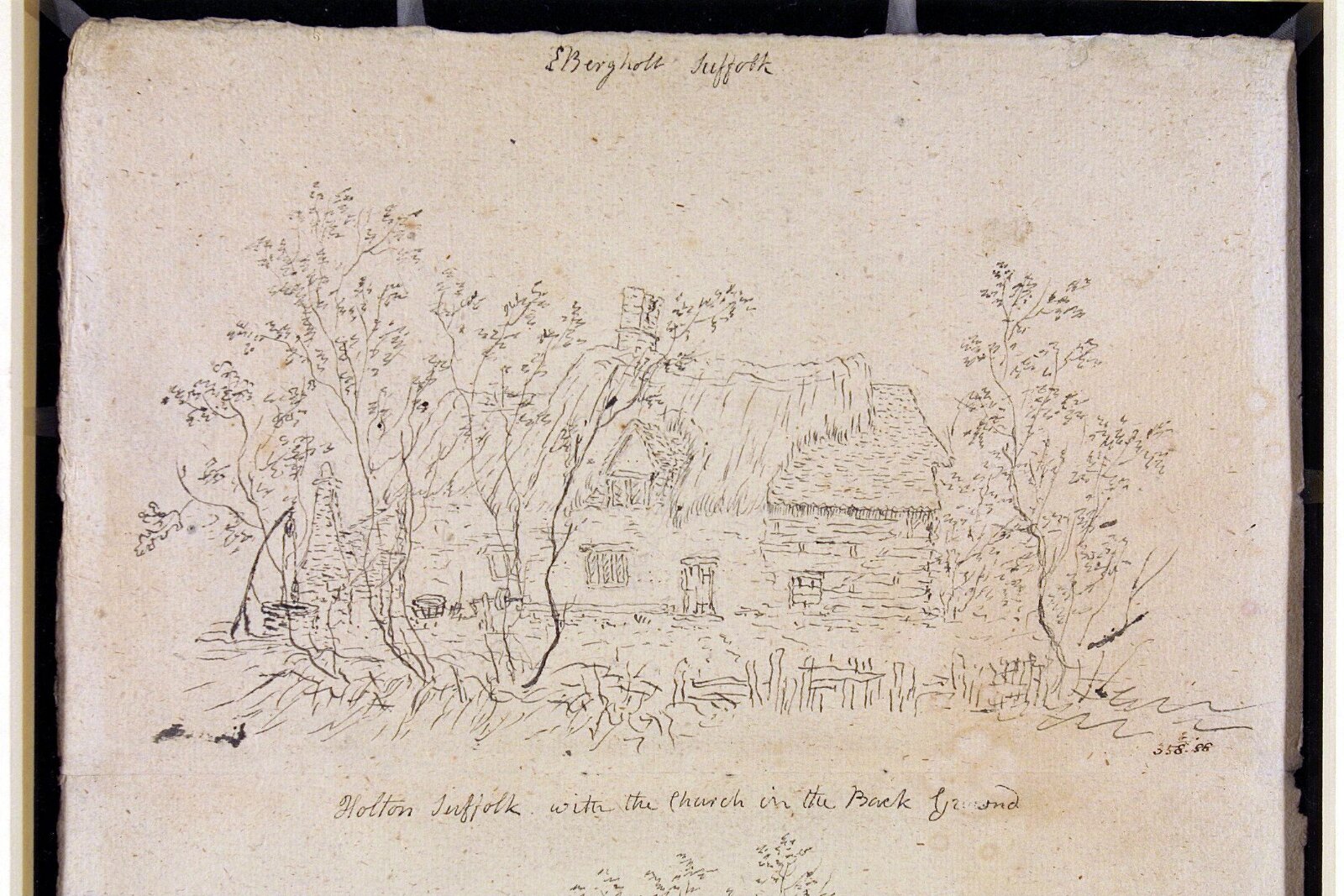 Cottage at East Bergholt, with a well, John Constable, 1796