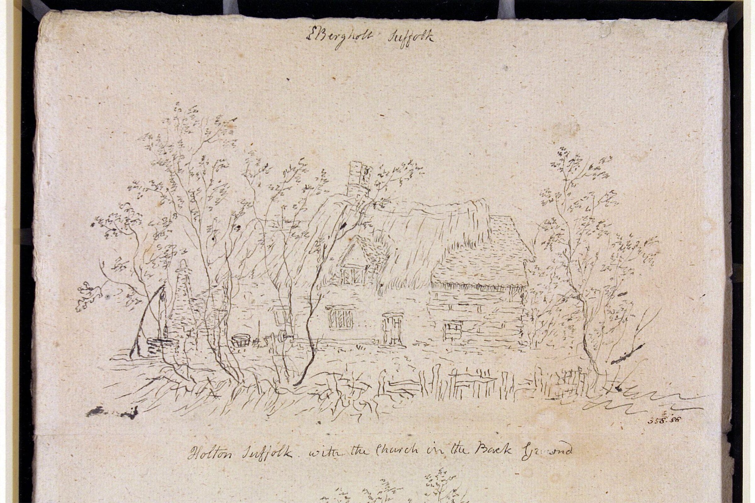 Cottage at East Bergholt, with a well, John Constable, 1796