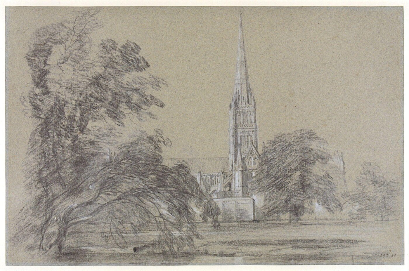 Constable, John (RA), Salisbury Cathedral: exterior from the south-west