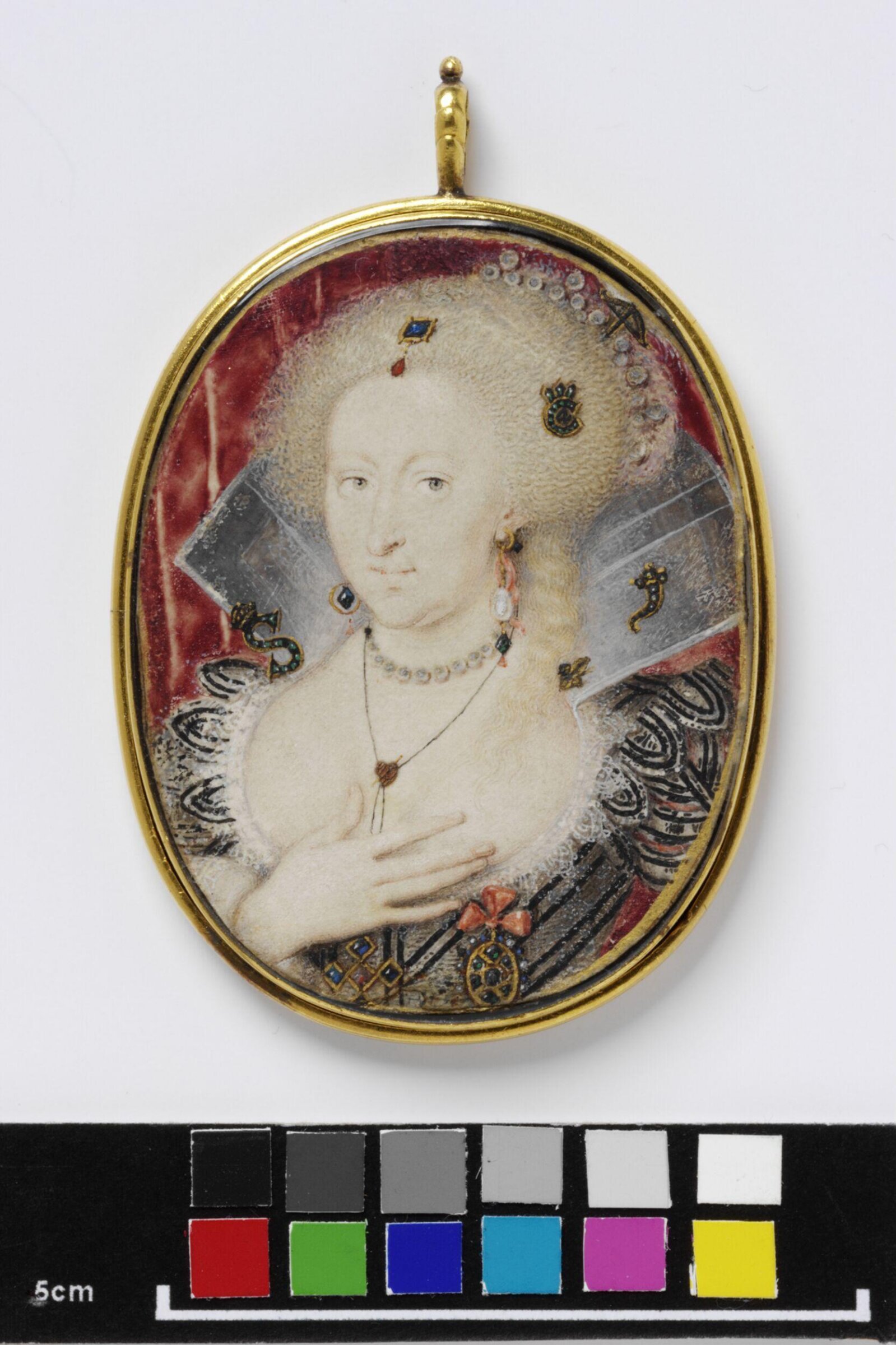 Portrait of Anne of Denmark, Queen of James I, Isaac Oliver, ca. 1612