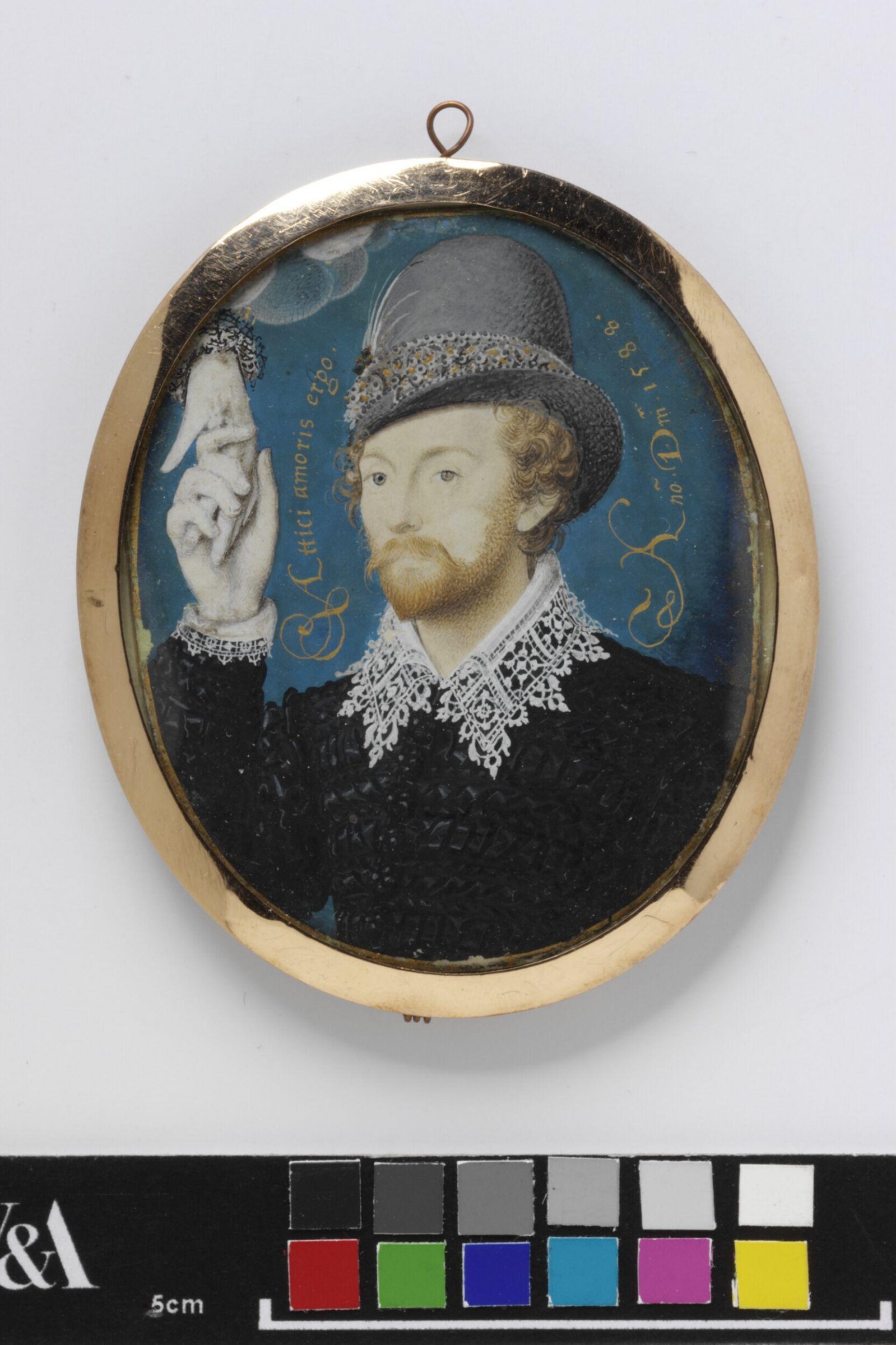 Potrait Miniature of an Unknown Man Clasping a Hand from a Cloud, Nicholas Hilliard, 1588