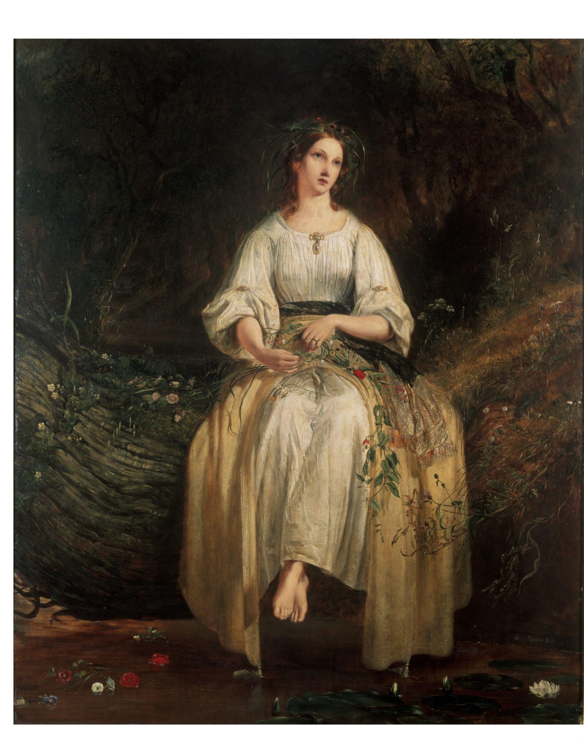 Ophelia Weaving Her Garlands, Richard Redgrave, 1842