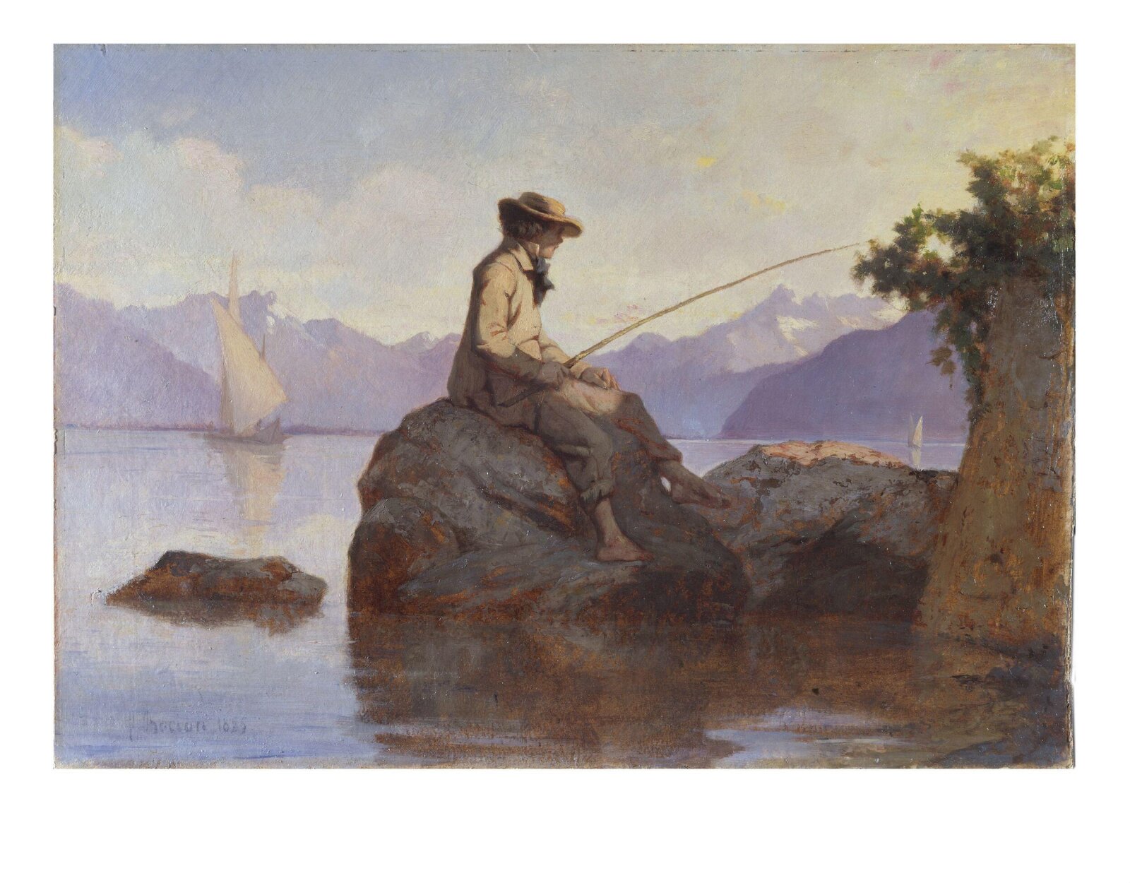 Fishing, François Bocion, 1855