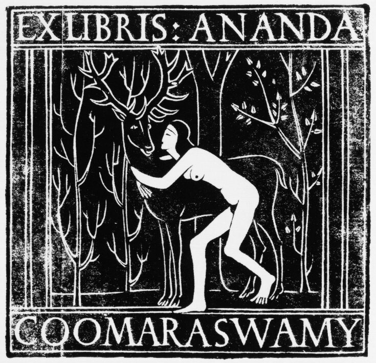 Girl with deer: Bookplate of Ananda K. Coomaraswamy top image