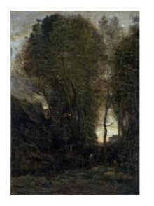 Twilight: Landscape with Tall Trees and a Female Figure thumbnail 1