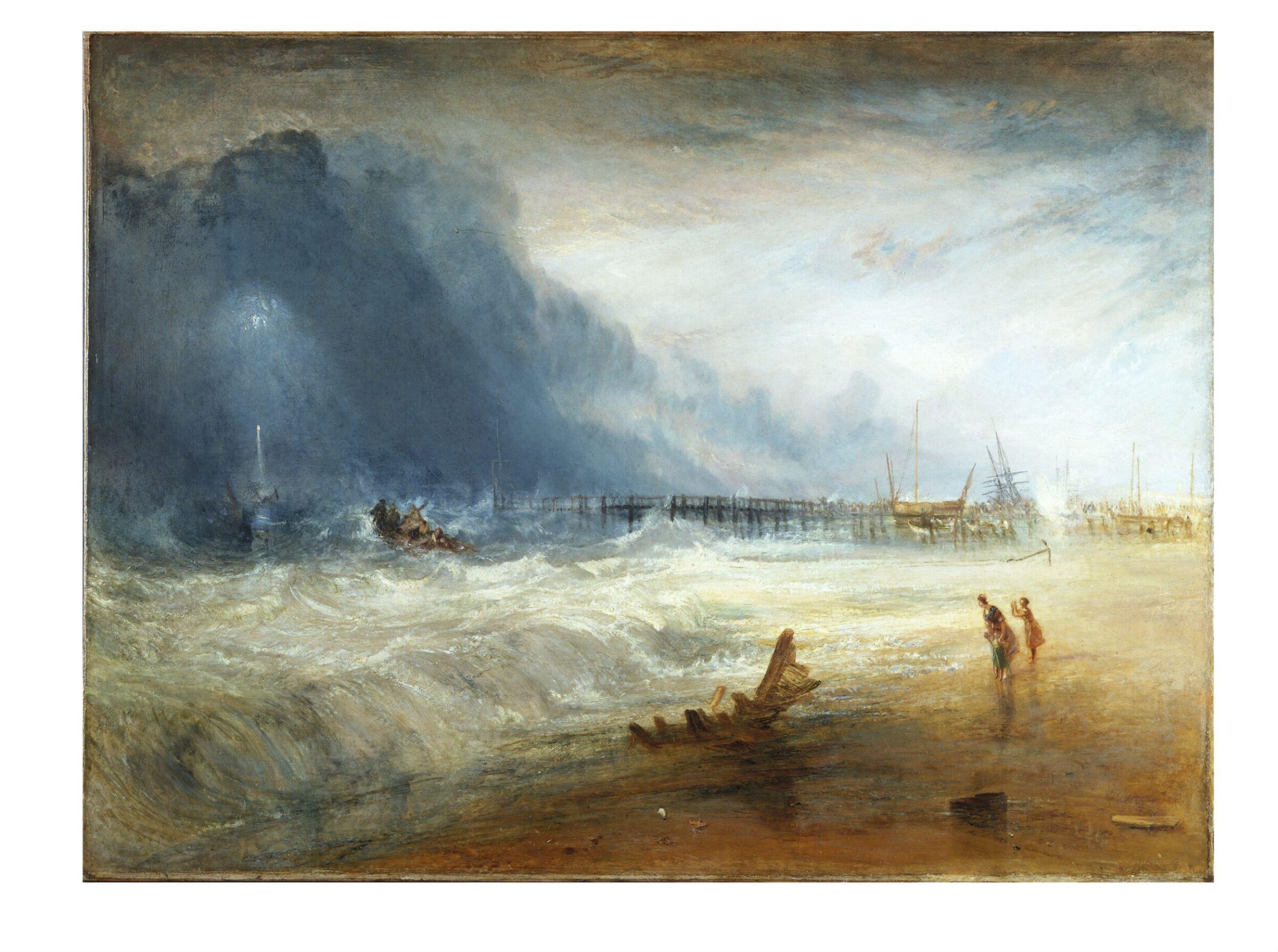 Life-Boat and Manby Apparatus Going Off to a Stranded Vessel Making Signal (Blue Lights) of Distress, Joseph Mallord William Turner, ca. 1831