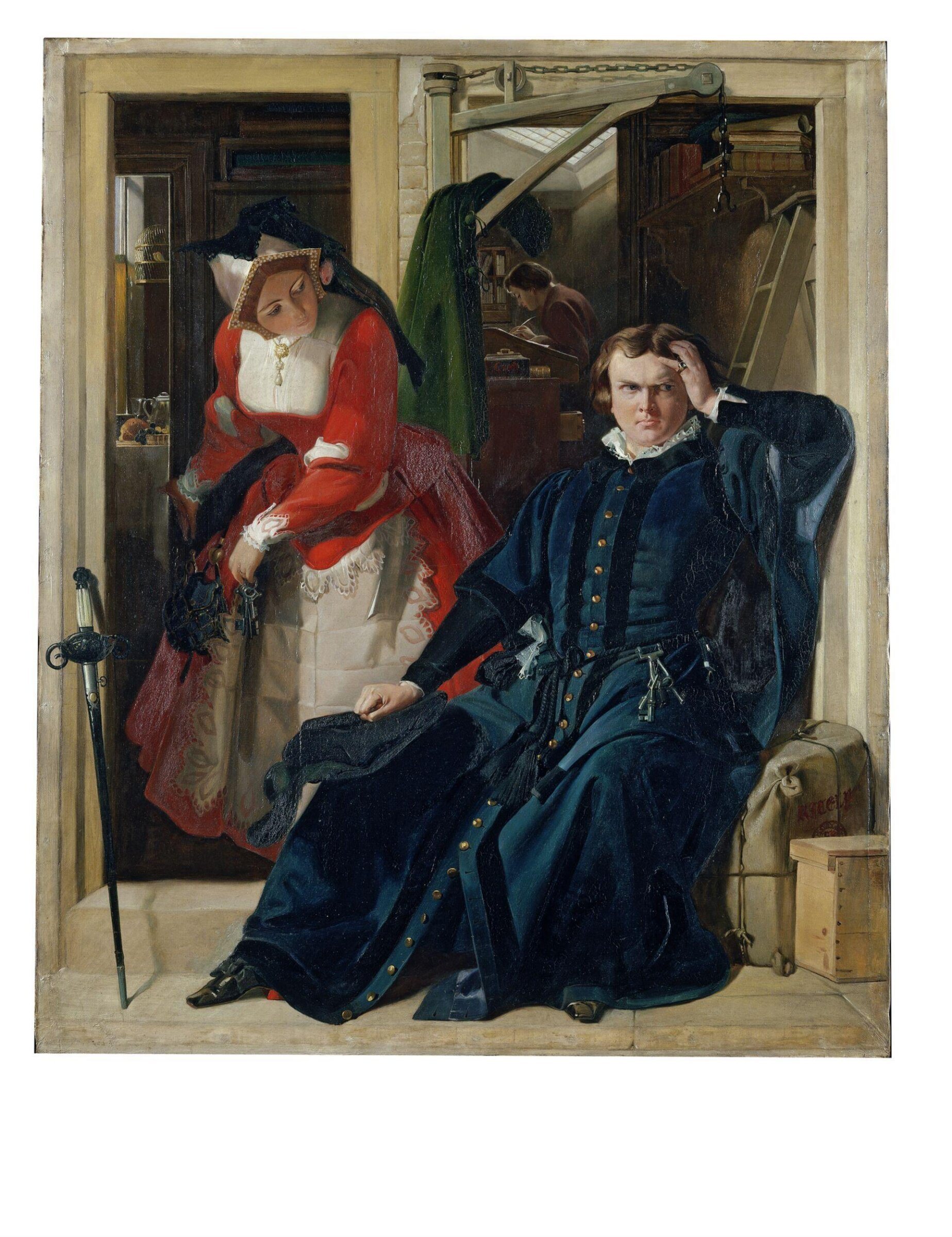 Scene from Ben Jonson's <font -i>Every Man in His Humour</font -i> (Act II, Scene I), Daniel Maclise, 1847-1848