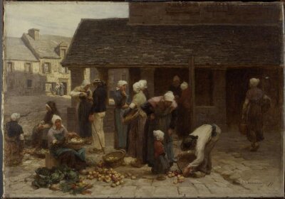 The Market Place of Ploudalmézeau, Brittany