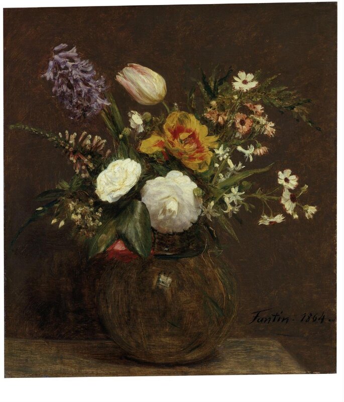 Flowers: Tulips, Camellias, Hyacinths