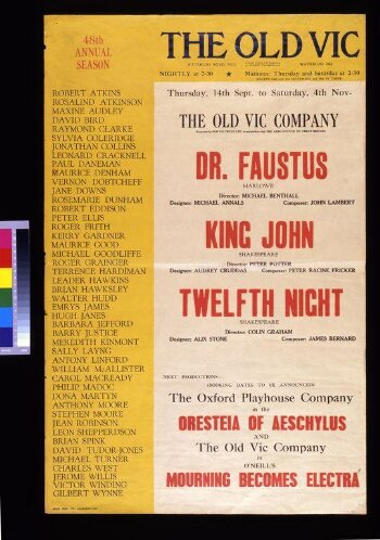 Old Vic poster, 1961