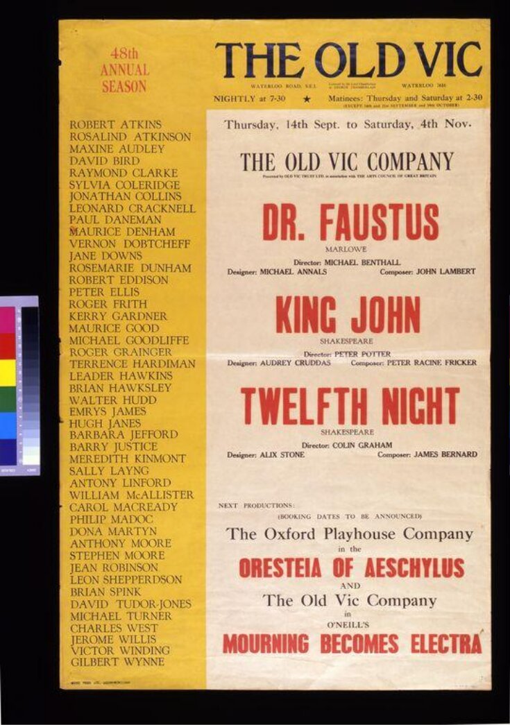 Old Vic poster, 1961 top image