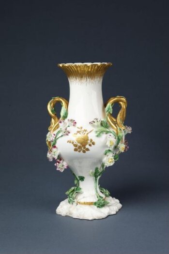 Vase Duplessis à fleurs balustre rocaille