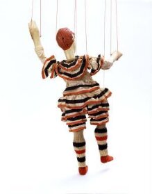 Victorian white-face clown marionette from the Jim Tiller troupe, ca.1870 thumbnail 1