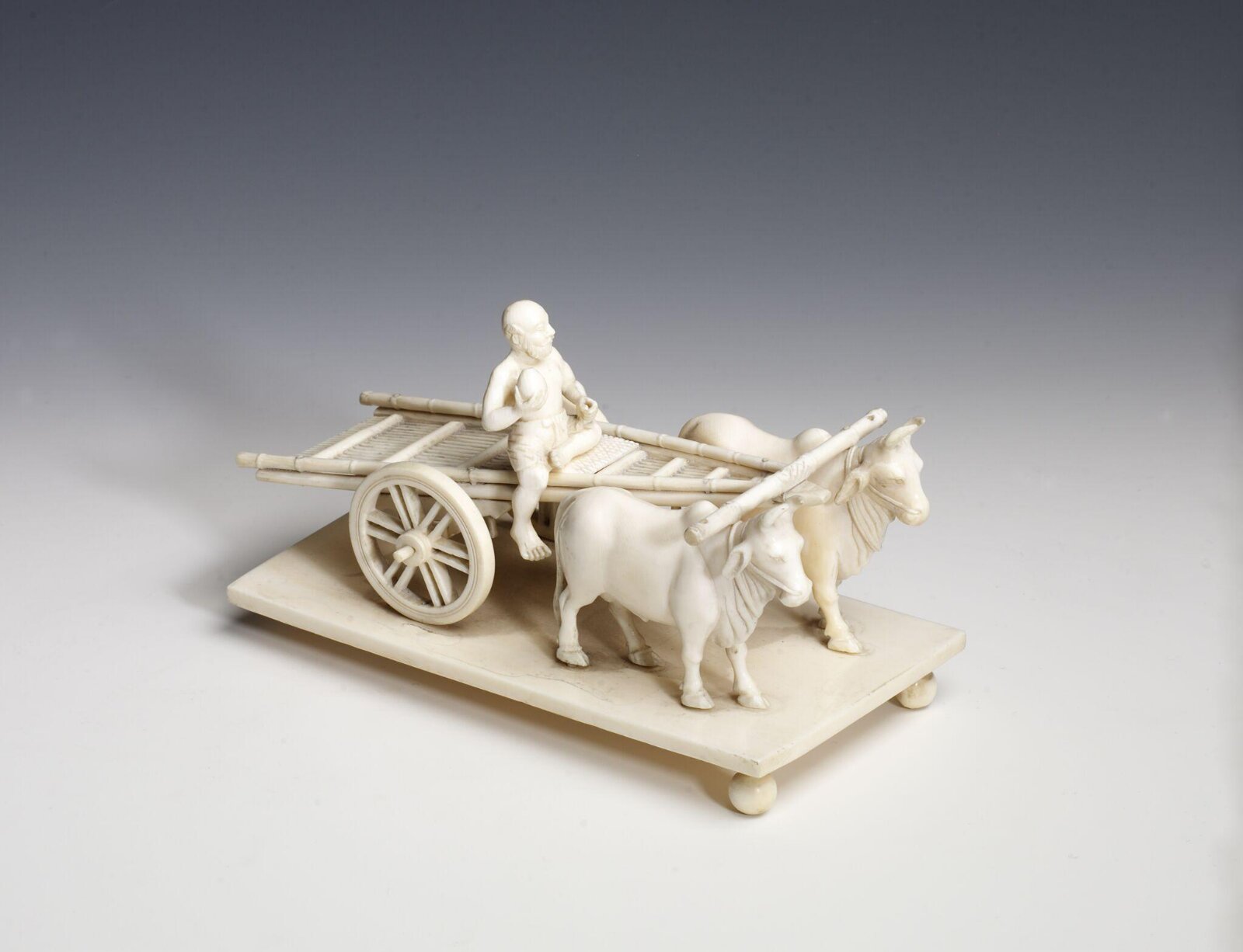 A Bullock-cart and driver, mid 19th century