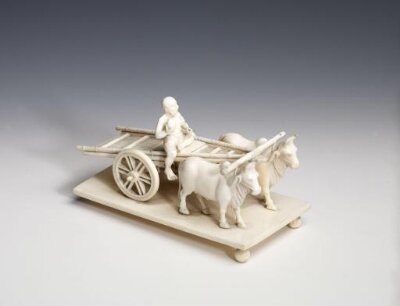 A Bullock-cart and driver, mid 19th century