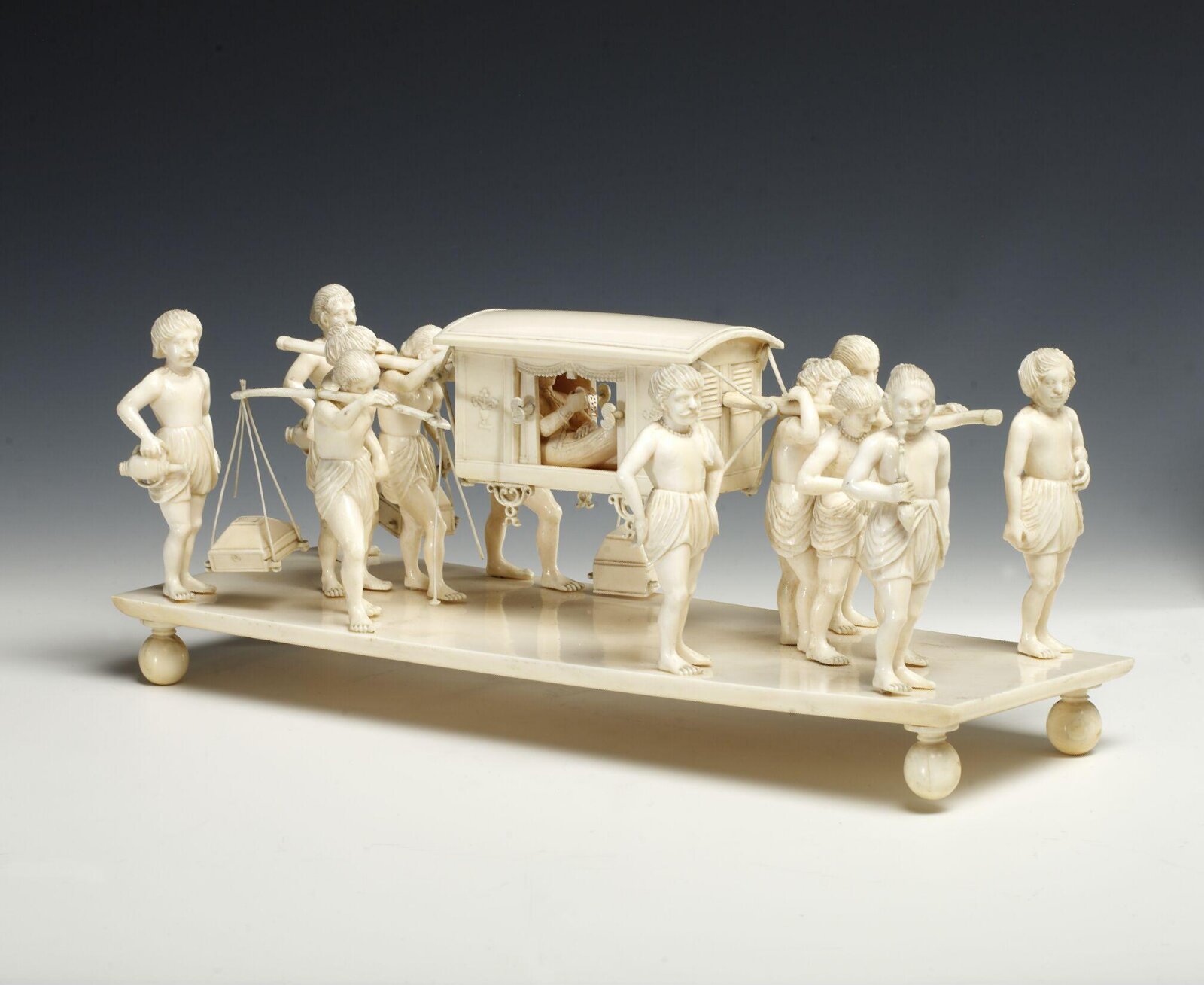 A Palanquin and bearers, mid 19th century