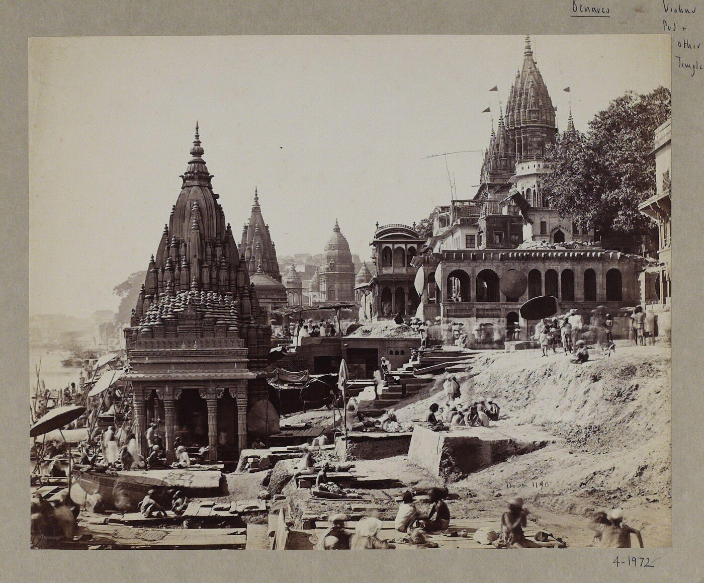 Samuel Bourne, Vishnu Pud and Other Temples near the Burning Ghat, Benares (Varanasi)