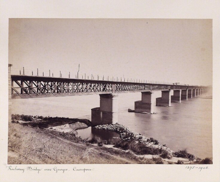 Railway bridge across the river Ganges at Cawnpore top image