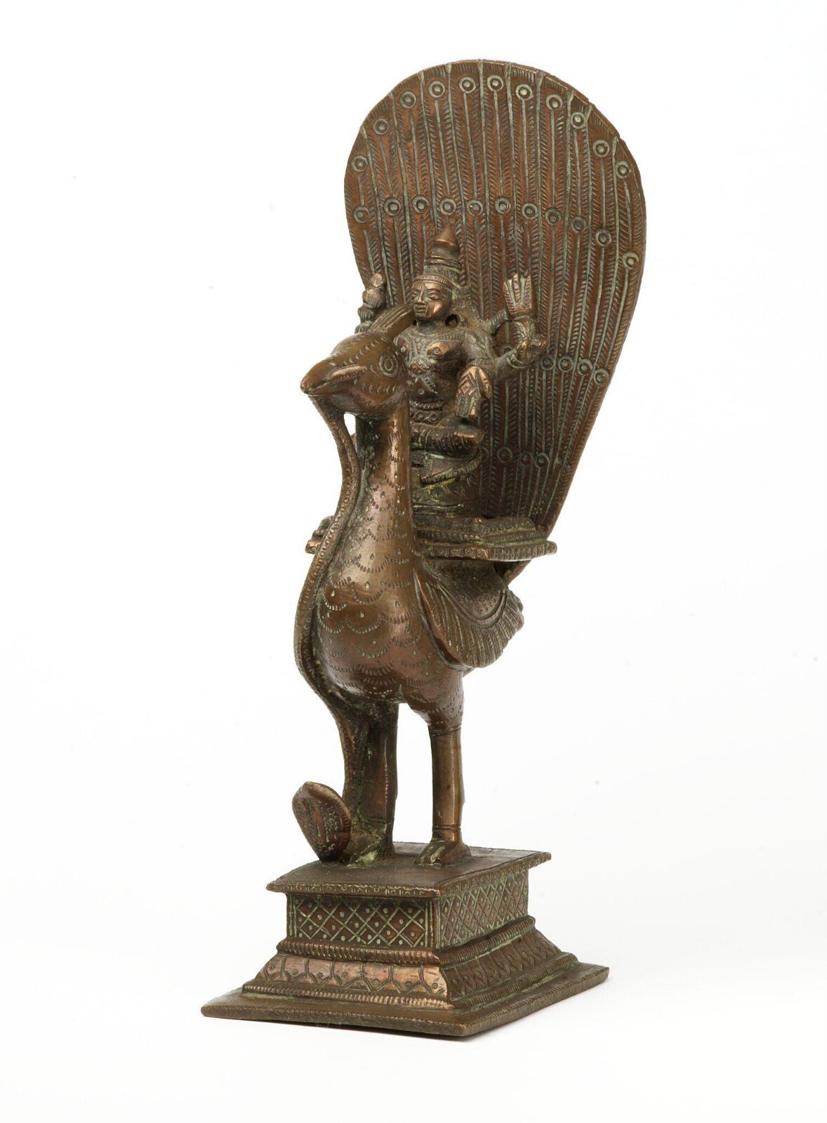 Skanda as Subrahmanya on his peacock mount, 19th century