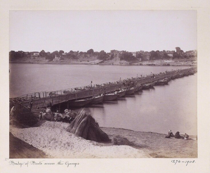 Bridge of boats across the river Ganges at Cawnpore top image