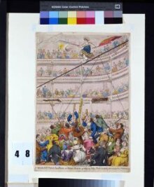 Madame Saqui, or Marguerite Antoinette Lalanne (1786-1886) on the tightrope, Covent Garden Theatre. thumbnail 1