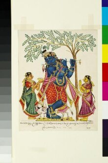 Krishna in his form as Venu-Gopala, fluting beneath the kadam tree thumbnail 1