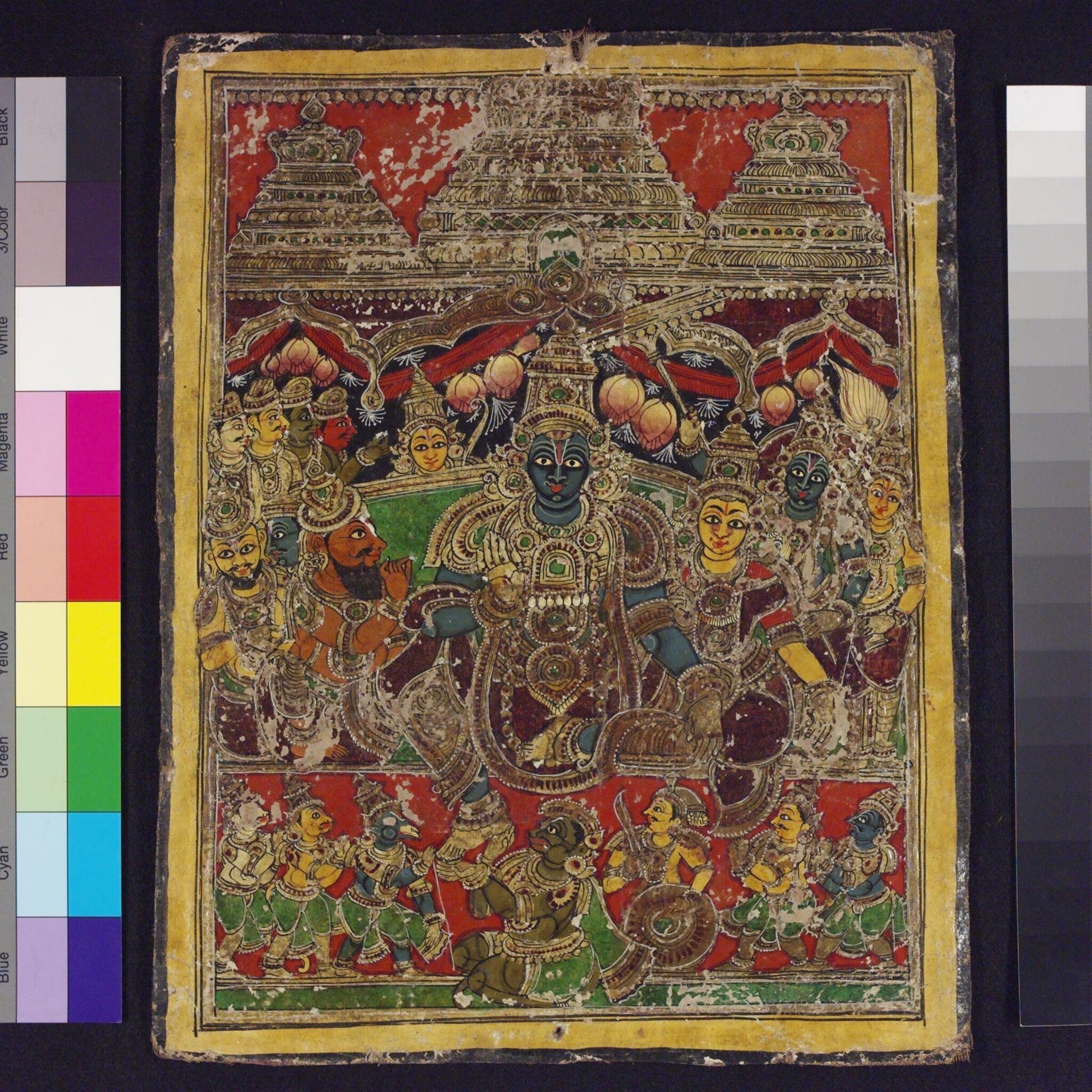 Vishnu with Hanuman and attendants, Pir Bux, ca. 1850