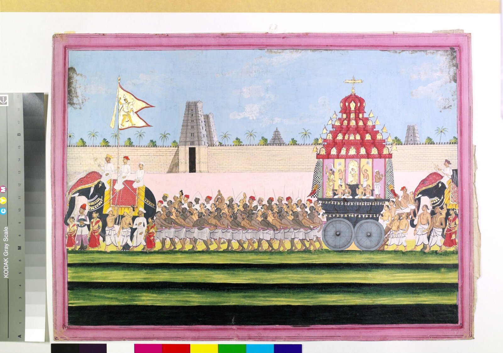 Procession with festival car, ca. 1800