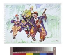 Chocolate & Company, The Rastelli Clowns, appearing as a speciality act in the pantomime Robinson Crusoe, Bristol Hippodrome, 1969. thumbnail 1
