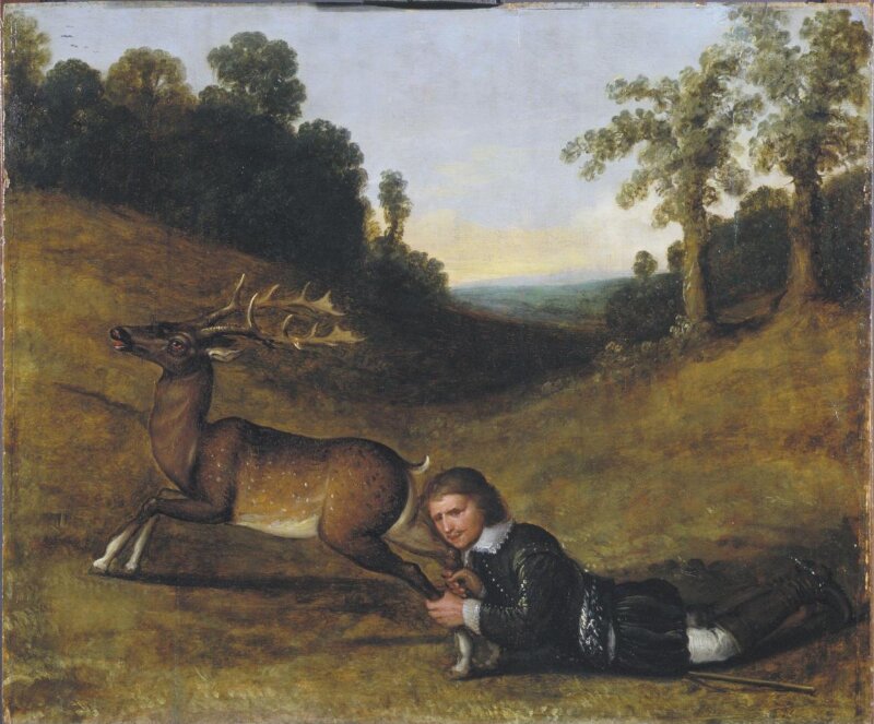 Colonel Smith Grasping the Hind Legs of a Stag
