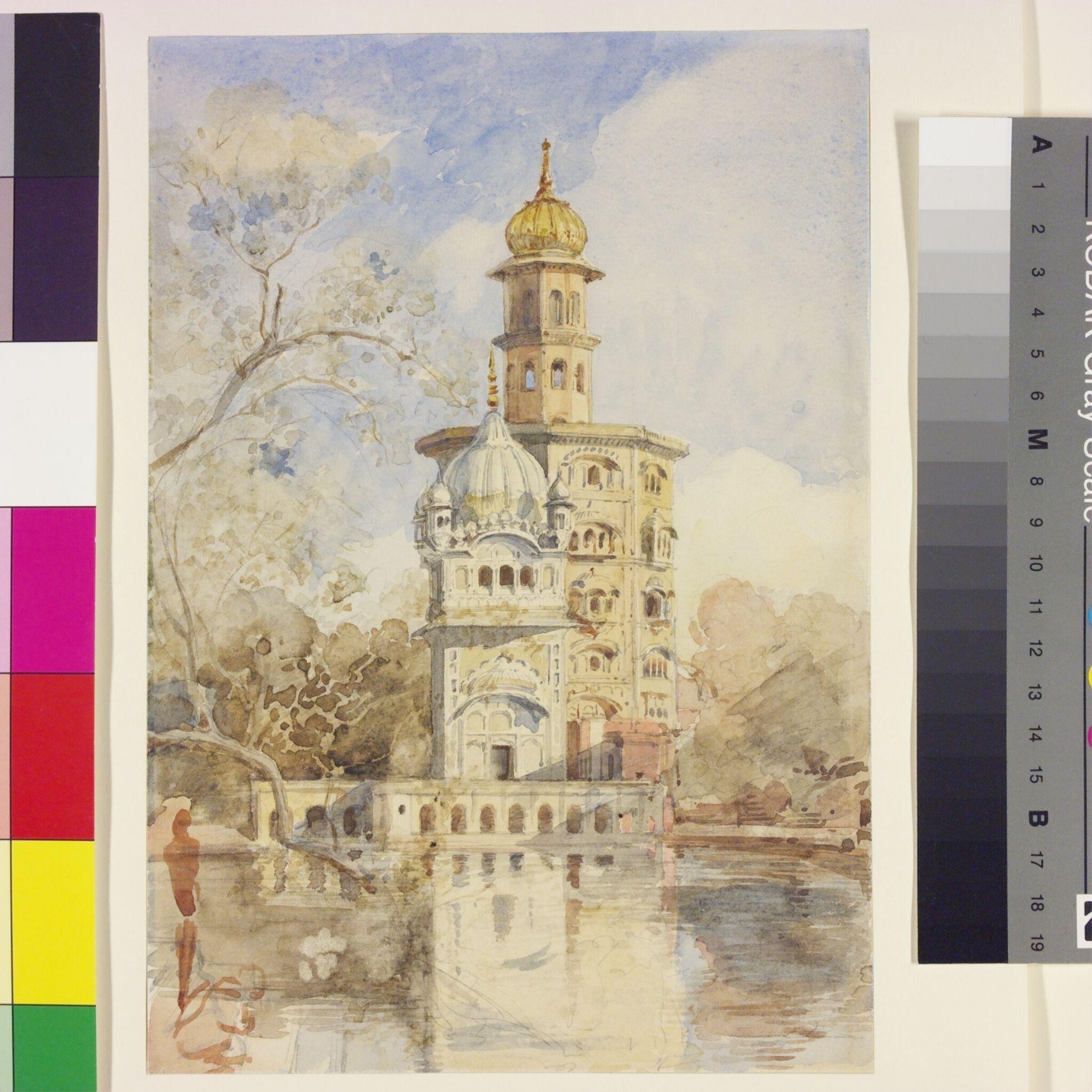 The Akalis Tower, Amritsar, Punjab, William Carpenter, probably 02/1854