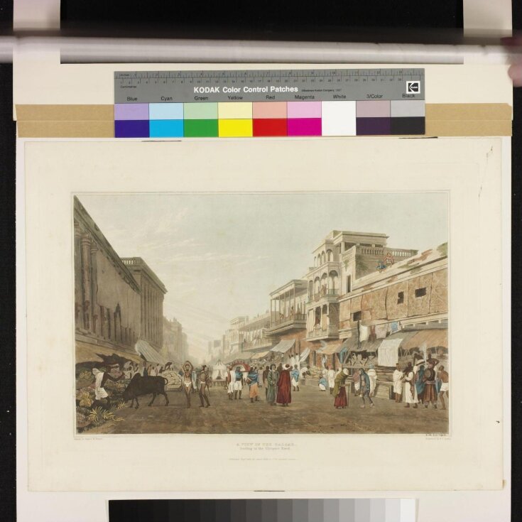 A View in the Lal Bazaar leading to the Chitpore Road, on the north side of Dalhousie Square in Calcutta top image