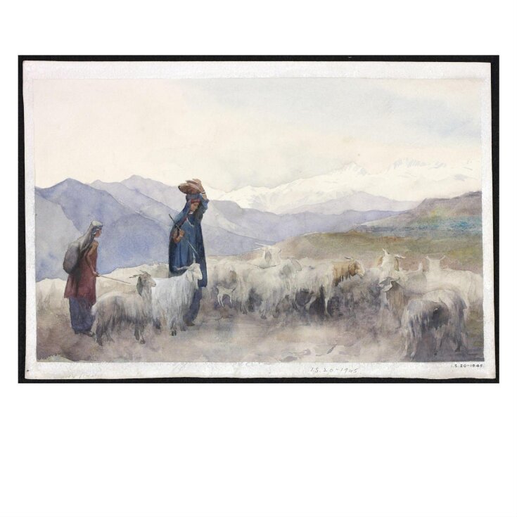 Shepherds in a mountain landscape, Kashmir top image