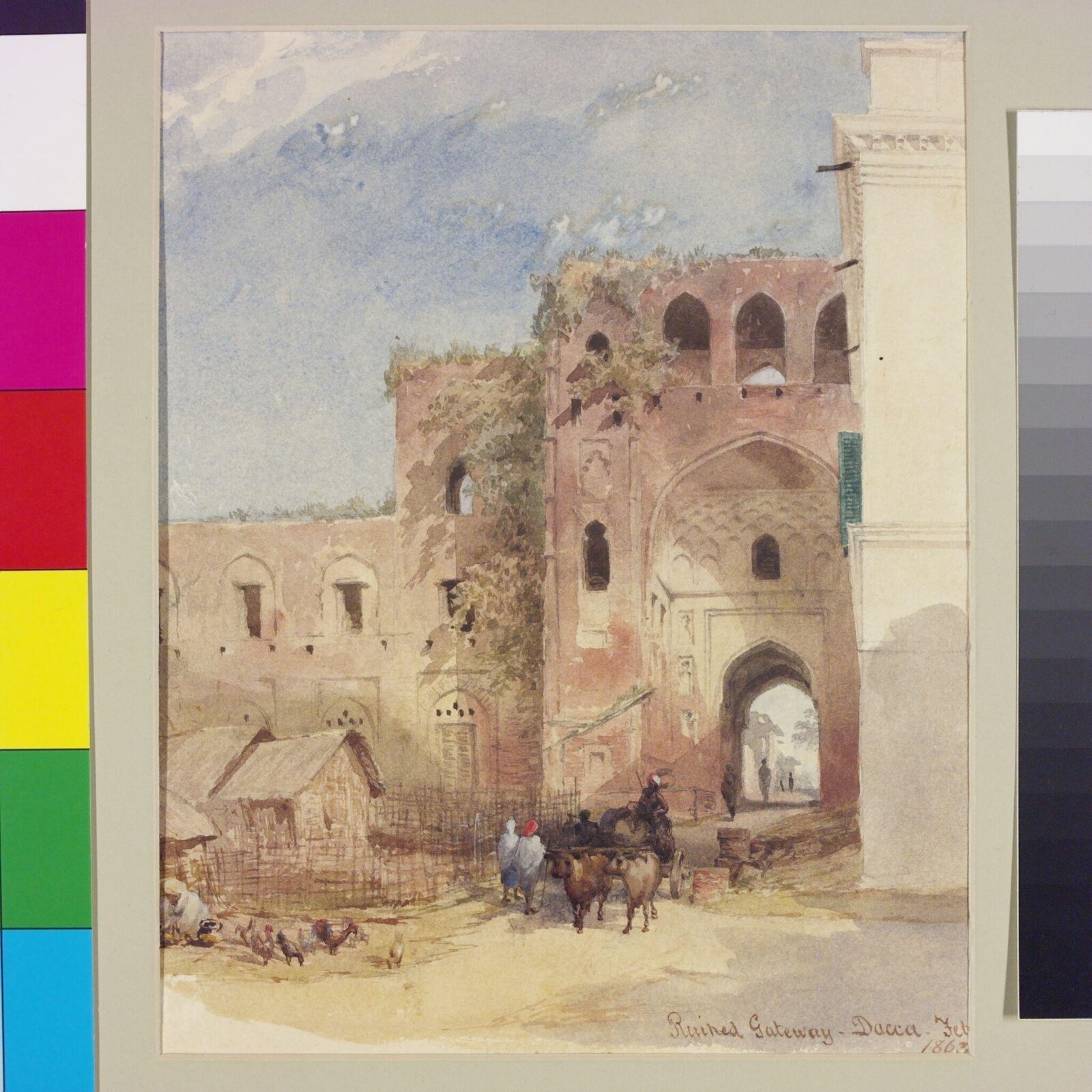 Ruined gateway-Dacca, Frederick William Alexander De Fabeck, 1863