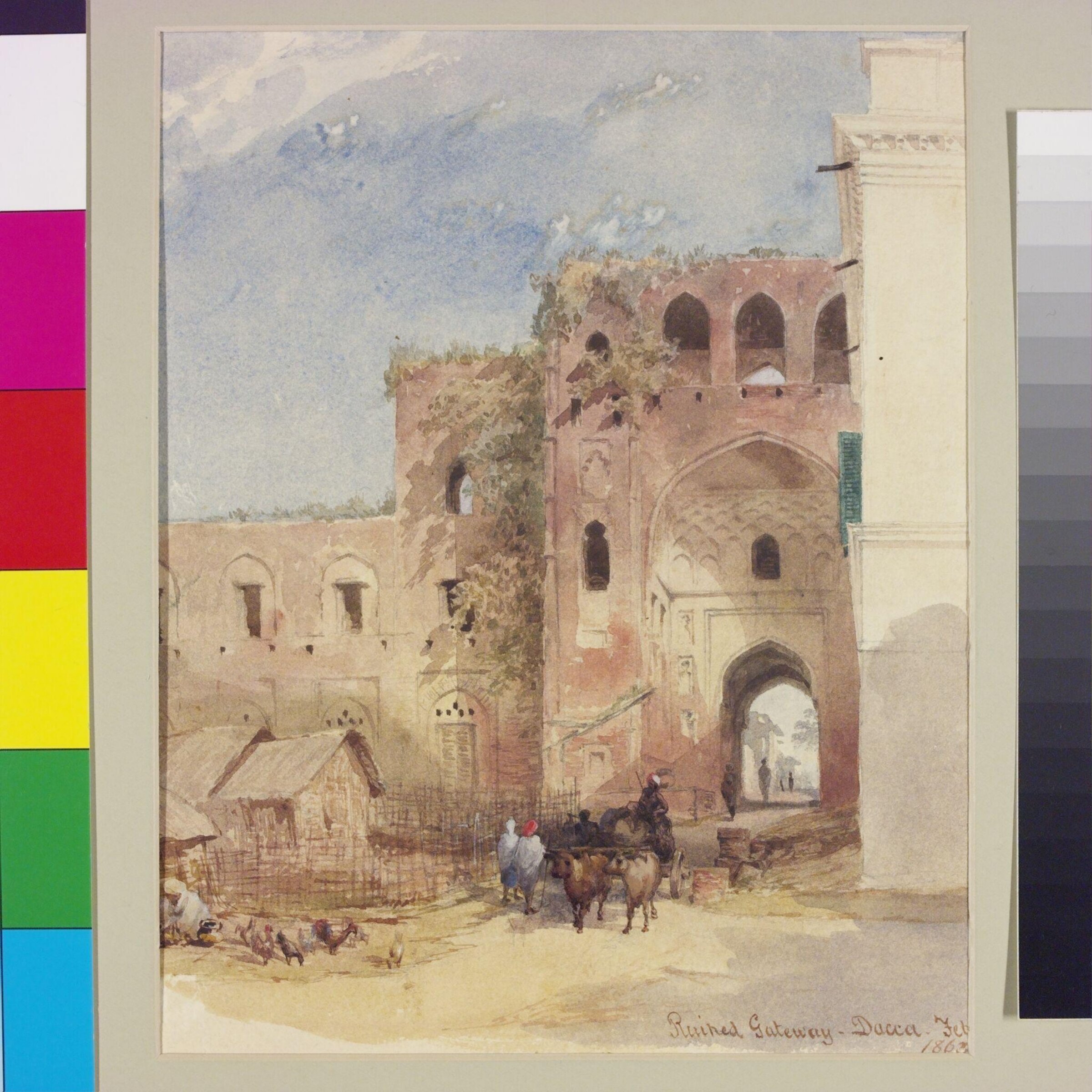 Ruined gateway-Dacca, Frederick William Alexander De Fabeck, 1863