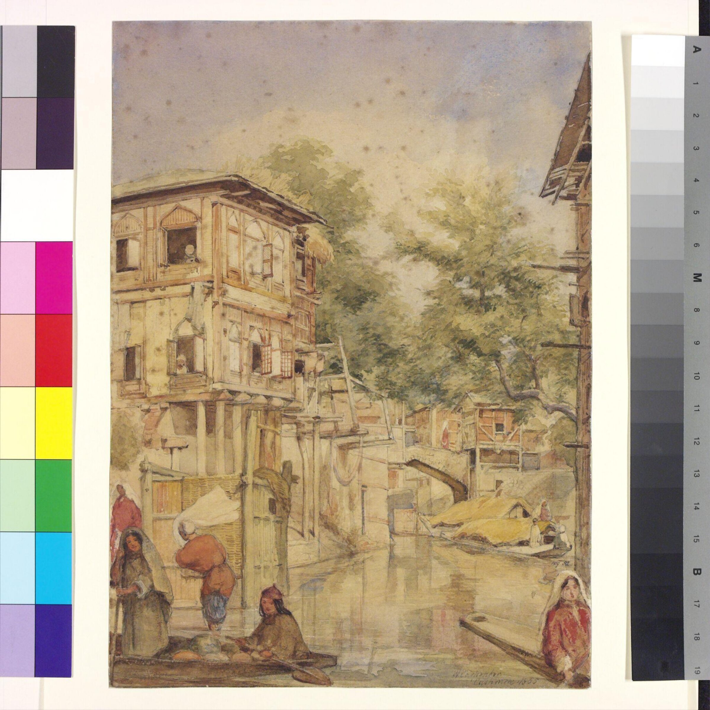 On the Mar Canal at Srinagar, Kashmir, William Carpenter, ca. 1855