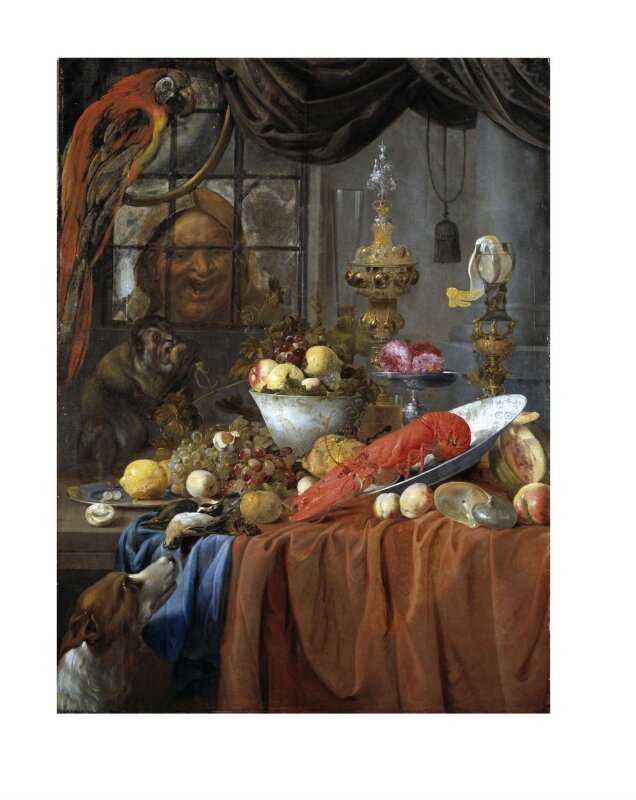 Still Life with Fruit, Lobster and Silver Vessels