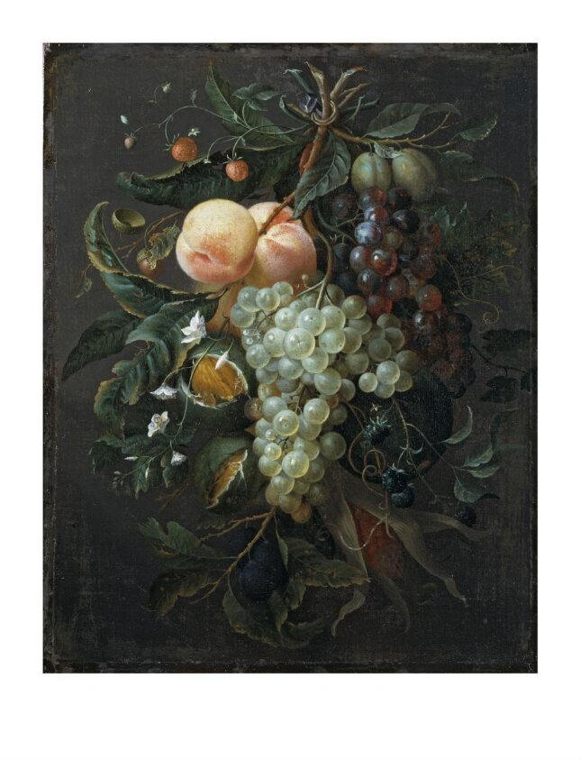 Festoon with Fruit, Corn, Nuts and Flowers (mid 17th century) by Pieter Gallis
