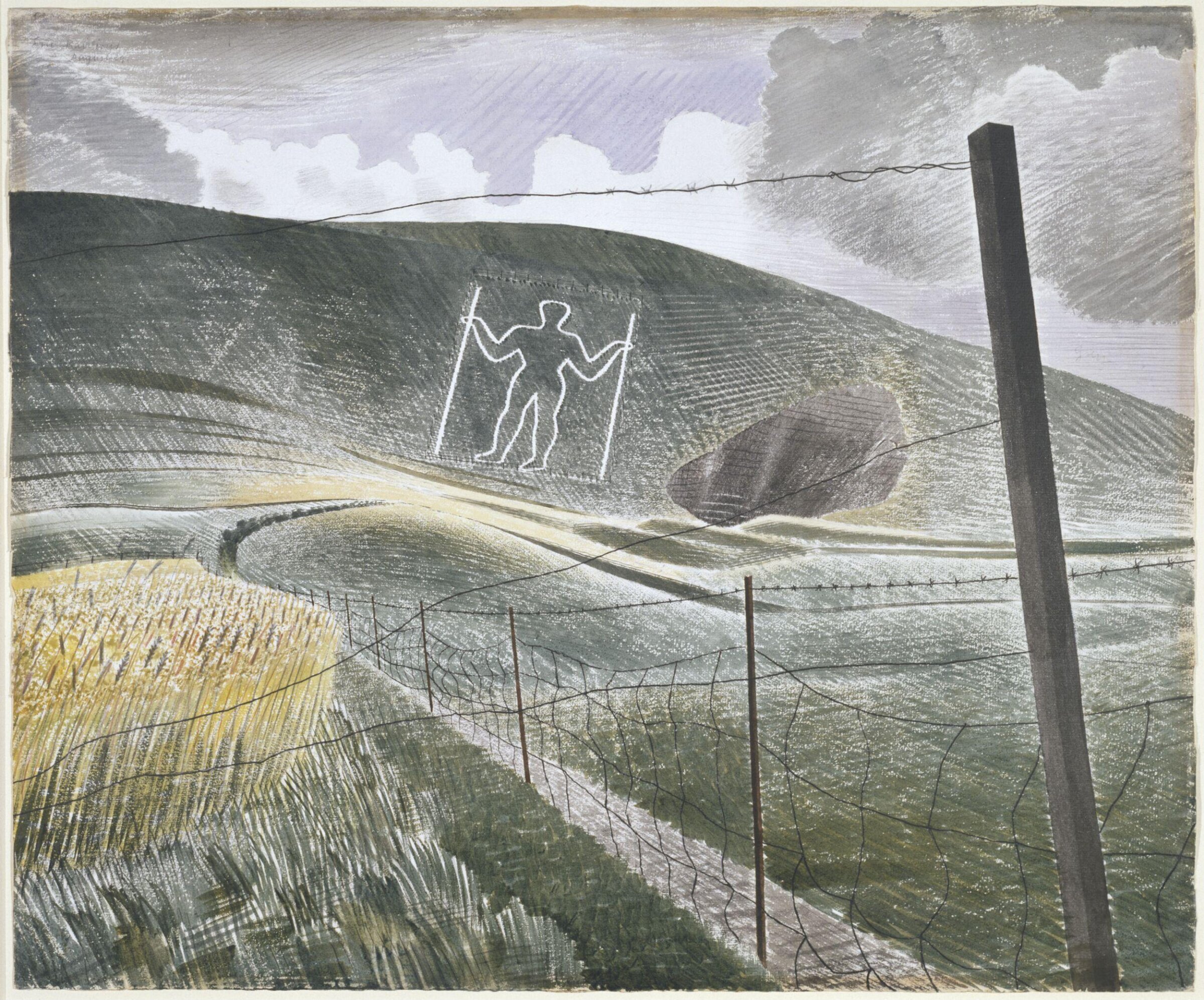 The Long Man of Wilmington, Eric Ravilious, 1939