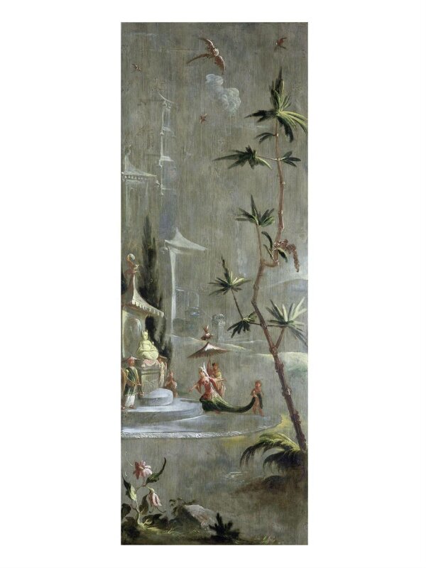 A Chinese Princess at a Shrine (one of eleven panels with Chinoiserie decoration)