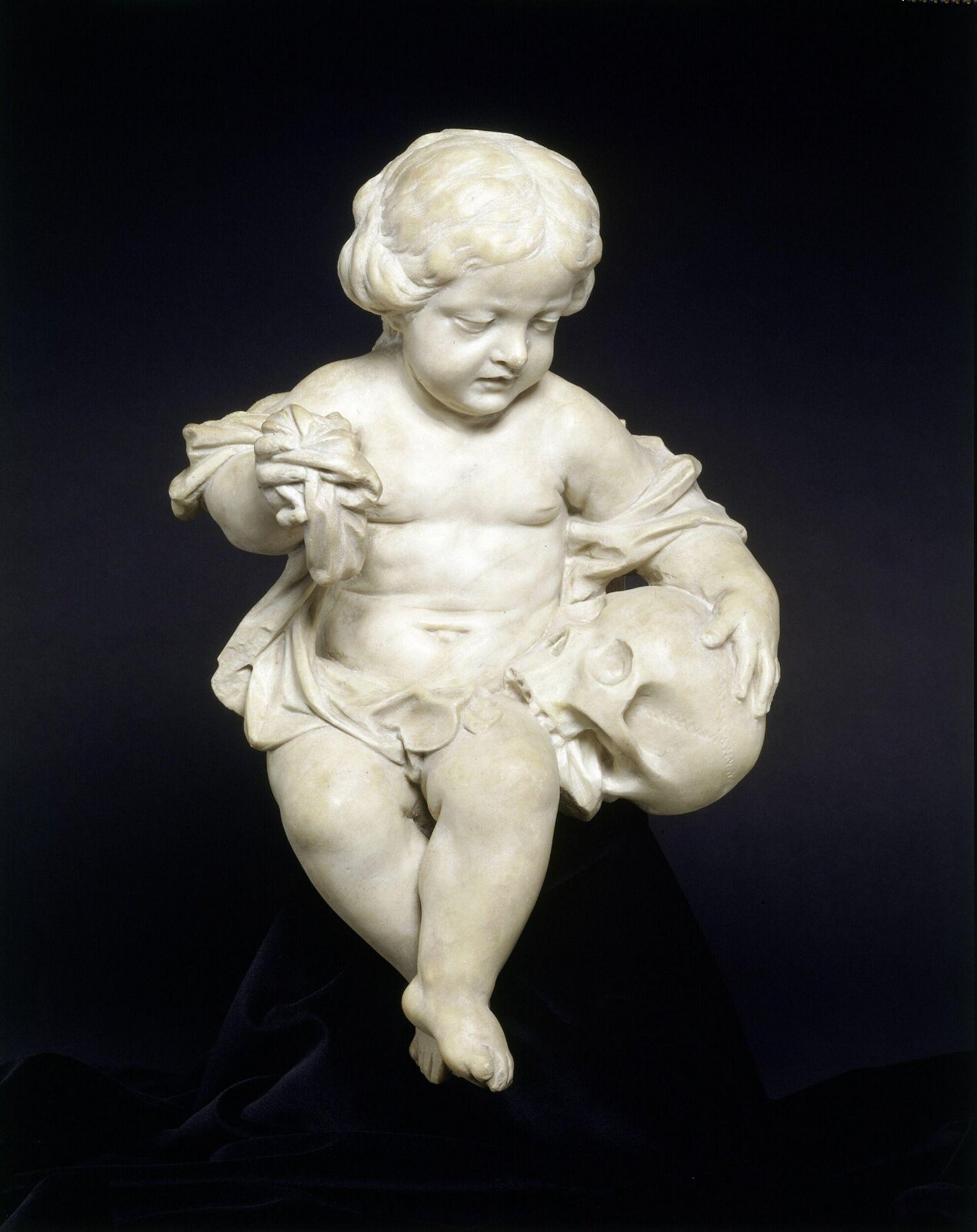 Mourning child with a skull, 1700-1720